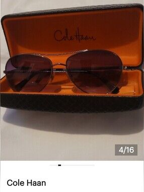 Cole Haan Aviator Sunglasses with Purple Lenses